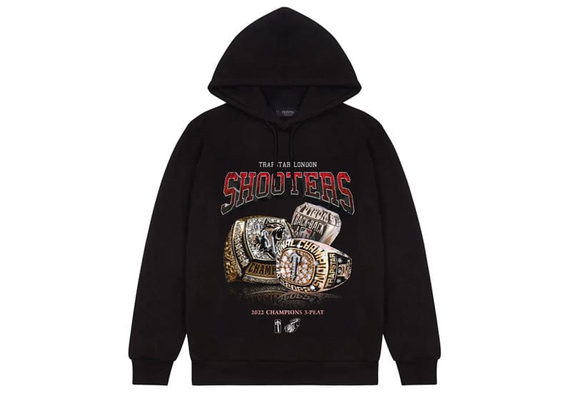 Trapstar Shooters Three Peat Champions Hoodie Black