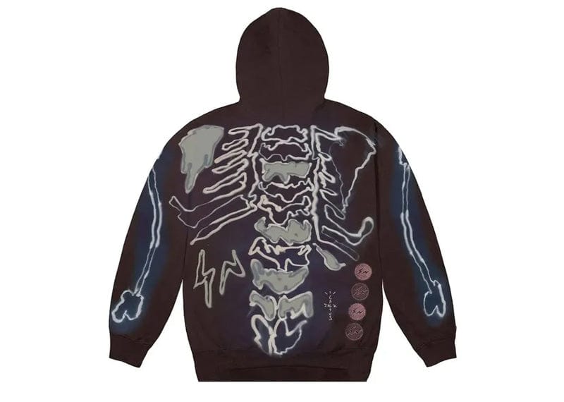 Travis Scott Cactus Jack For Fragment Skeleton Graffiti Full Zip Hoodie Multi