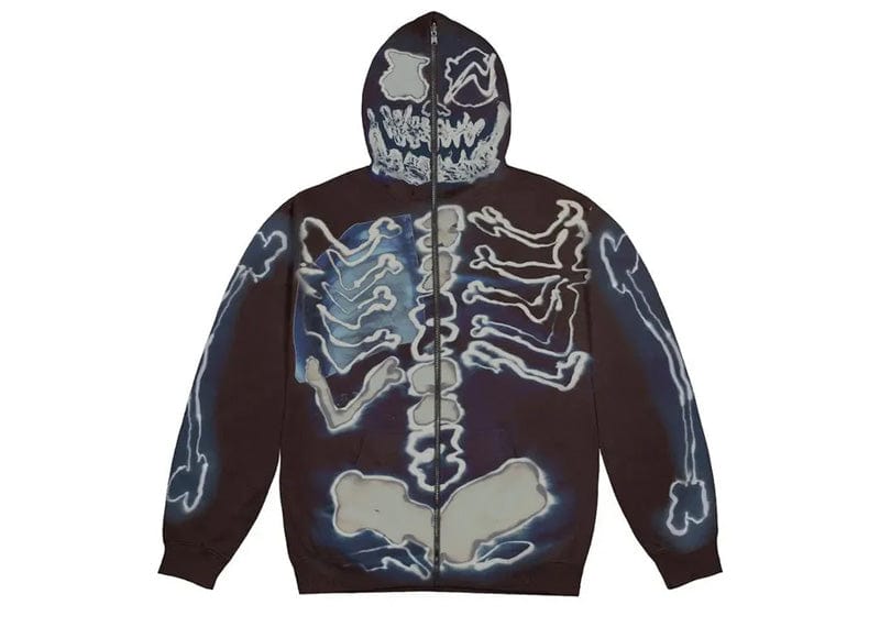 Travis Scott Cactus Jack For Fragment Skeleton Graffiti Full Zip Hoodie Multi