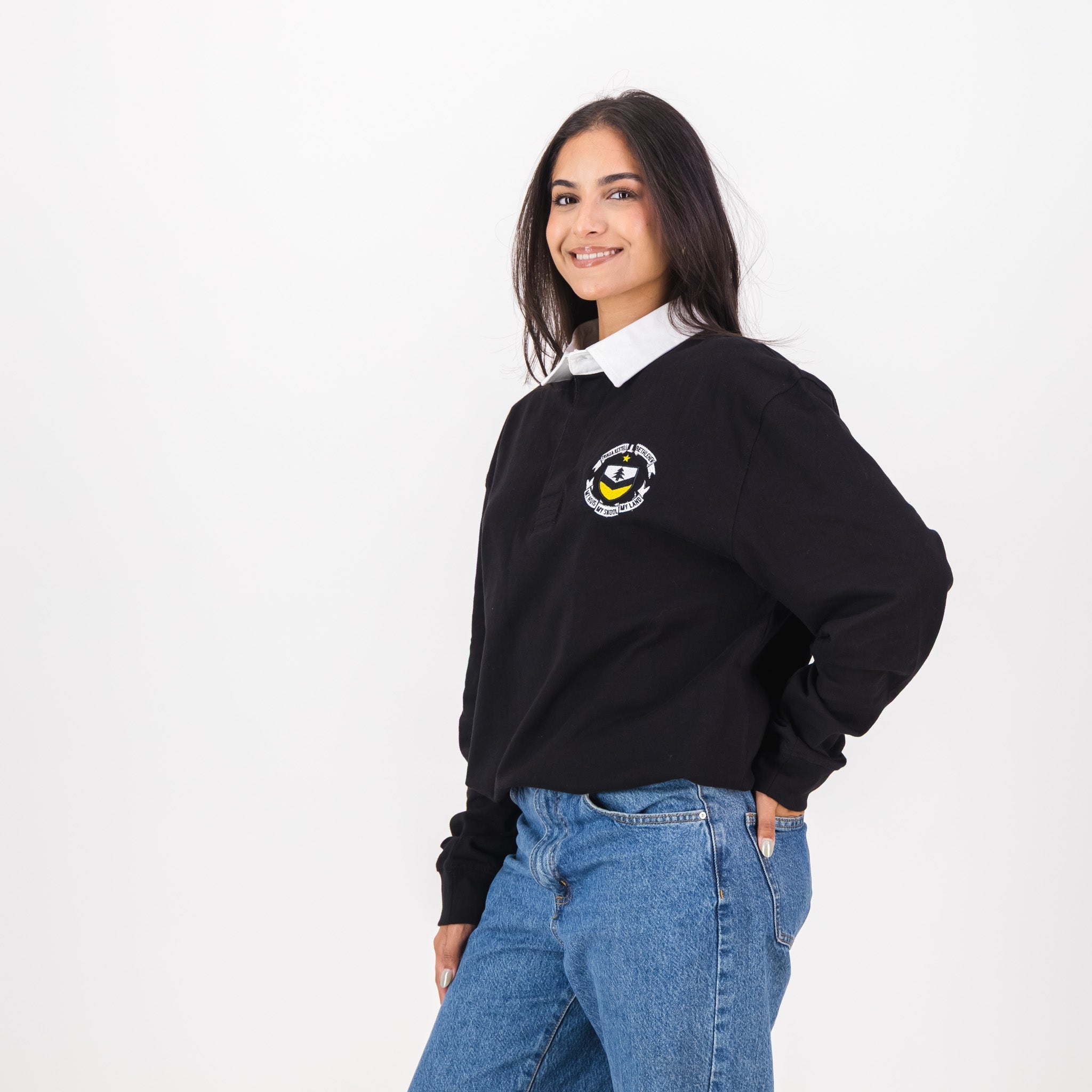 Truida Kestell Tops LS Rugby Jersey Plain Em Black