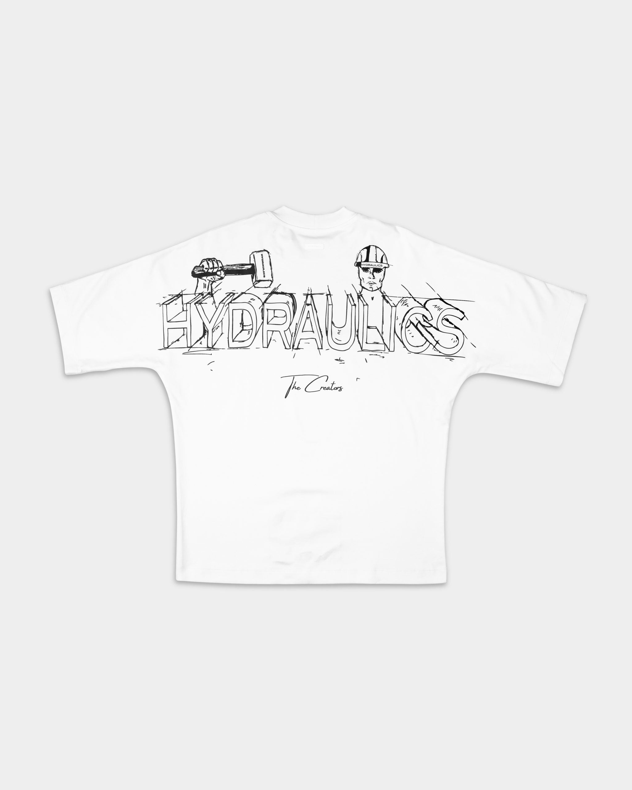 Hydraulics Perspective Super Oversized T-Shirt White