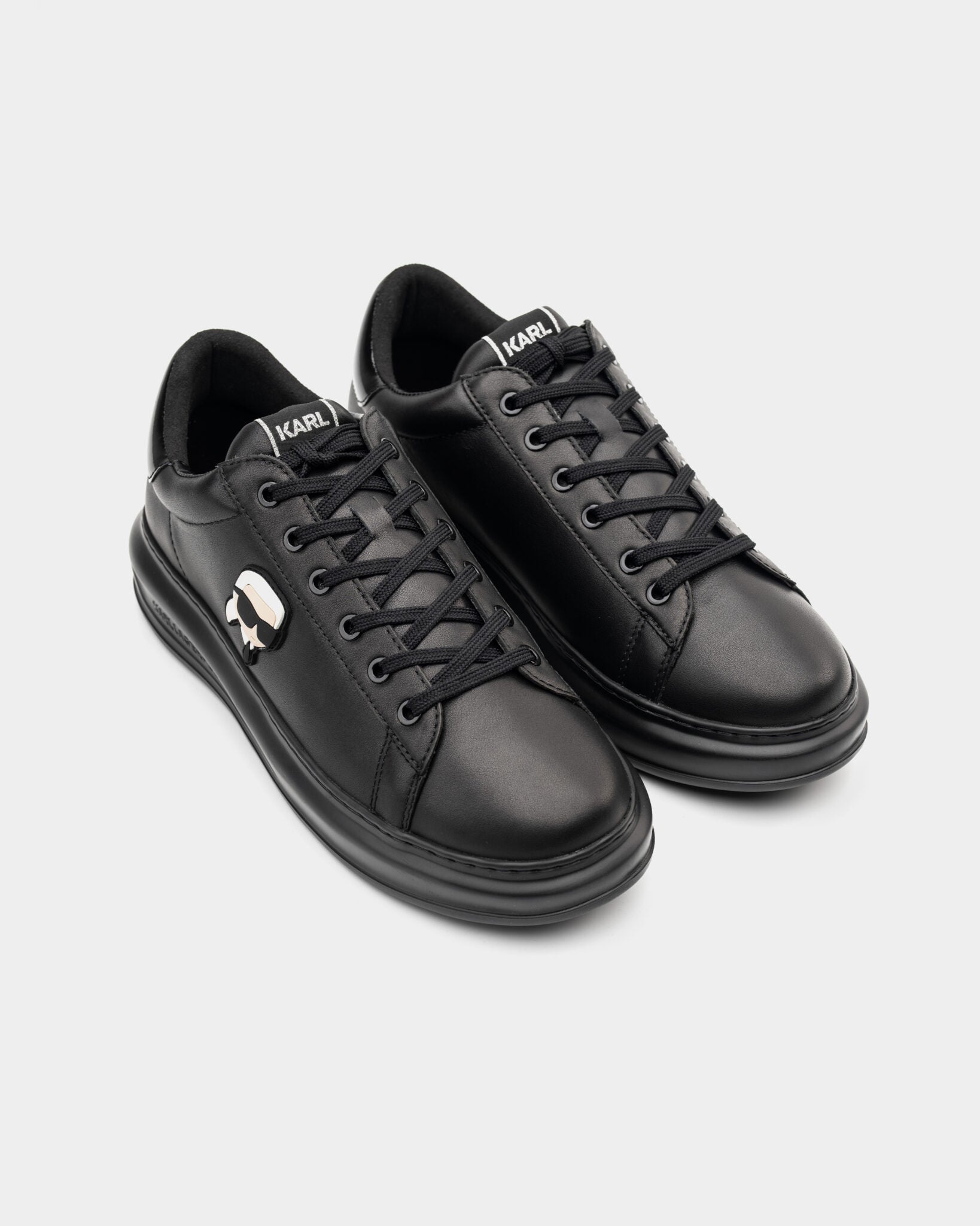 (Core) Karl Lagerfeld Men's NFT Lo Lace Black Lthr/Mono | KL52530N-00X