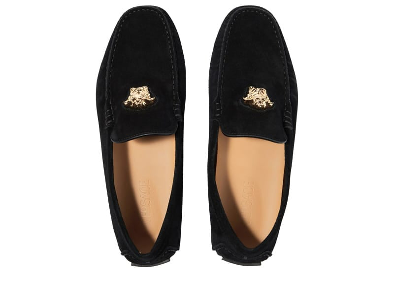 Versace La Medusa Suede Loafers Black