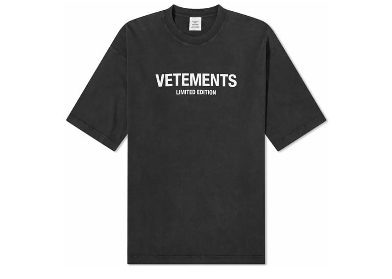 Vetements Limited Edition Logo T-Shirt Washed Black