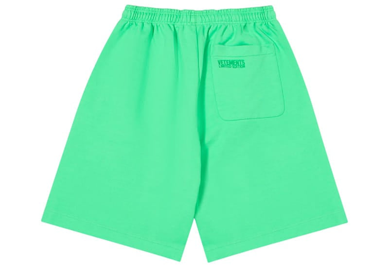 Vetements Oval Logo Shorts Neon Green