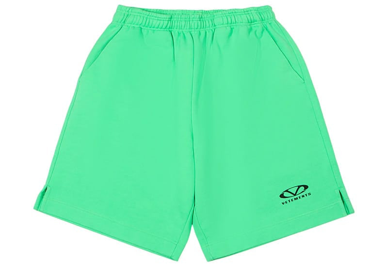 Vetements Oval Logo Shorts Neon Green