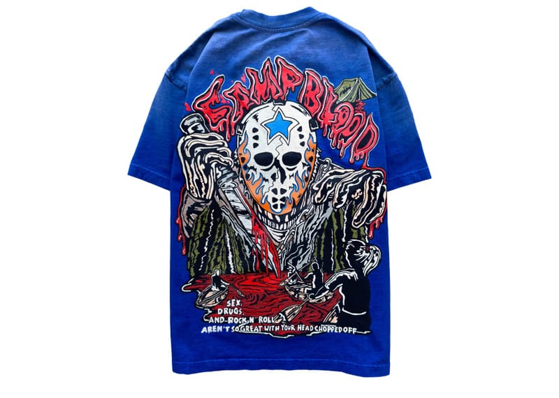 Warren Lotas Camp Blood Tee Faded Cobalt