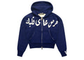 Zidouri Knit Zip Up Hoodie Royal