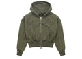 Zidouri Patchwork Zip Up Hoodie Military